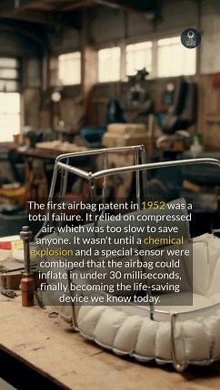 The journey of the airbag from a slow-inflating cushion to a rapid, life-saving device. #historyfacts #carsafety #invention #didyouknow | The Shared World