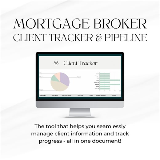 Mortgage Broker Client Tracker | Lead Pipeline Google Sheet Template - Etsy