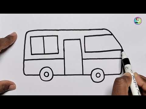 How to Draw a Bus for Kids 🚌 | Easy Step-by-Step Drawing | @Cutedrawings01