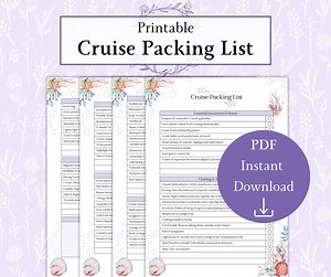 Cruise Packing Checklist Printable PDF | Pre Cruise Checklist | Travel Packing List | Cruise Preparation | Cruise Essentials - Etsy