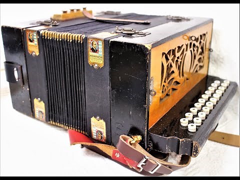 Demo of antique Hohner 2 row Diatonic Accordion Keys of A and D. What sound each button makes.