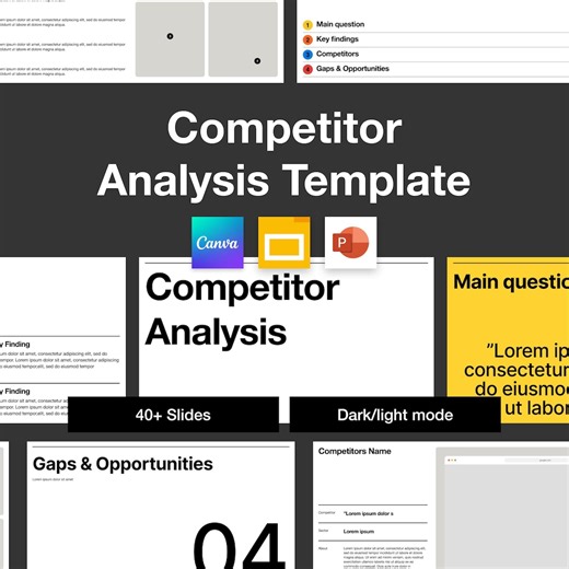Competitor Analysis Template | Competitive Research and Market Analysis for Canva, Google Slides and Powerpoint - Etsy Canada