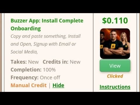 Buzzer Apps Install Task @Timebucks