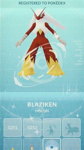 evolving a shiny cumbusken to a mega Blaziken