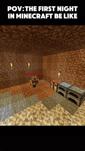 How Your First Night Goes Minecraft #youtubeshorts #shorts #minecraft