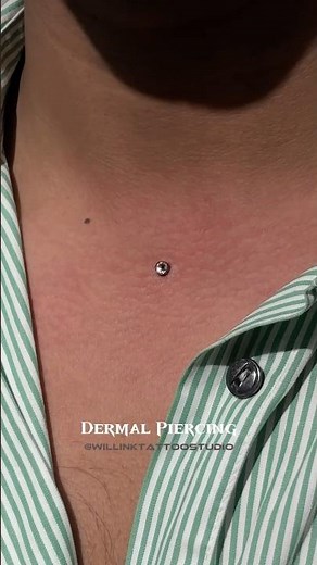 Dermal piercing | Dermal anchor piercing | Single point piercing #dermalpiercing #piercingstudio