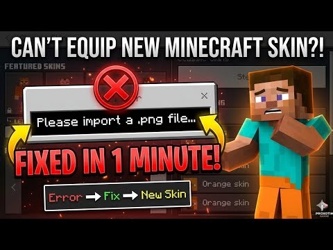 How to FIX "Please Import a .png File" in Minecraft! (64x64 Skin Error)