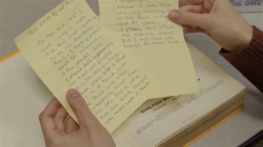 Library book returned, with cash and a note, after 47 years