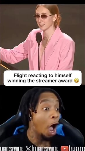 FLIGHT HILARIOUS REACTION to him winning the streamer award 😭 #shorts