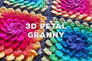 Crochet 3D Petal Granny Square — Hooked by Robin