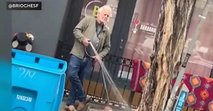 Video captures art gallery owner spraying homeless woman with garden hose