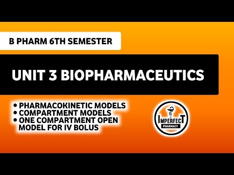 Pharmacokinetic Models | One Compartment Open Model IV Bolus | Unit 3 Biopharmaceutics 6th Sem