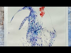 Brusho Rooster! Watercolor tutorial by Ward Jene Stroud