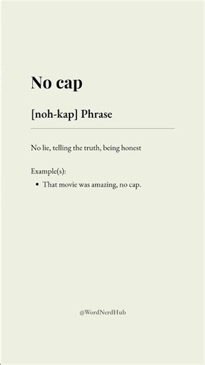 No Cap Meaning • Daily English Word