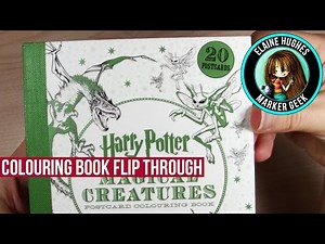 Harry Potter Magical Creatures Postcard Colouring Book Flip Through