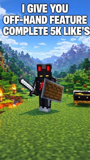 off hand feature for Minecraft bedrock 🤩💯