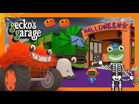 Big Spooky Trucks on Halloween | Gecko's Garage | Truck Cartoons