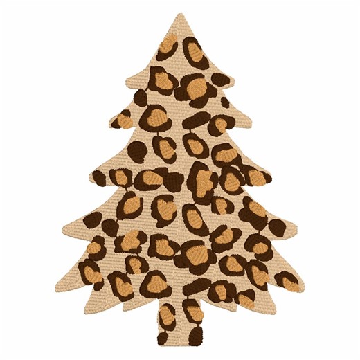 Leopard Christmas Tree Embroidery File 10 Stitch Formats Fall Animal Print Design - Etsy