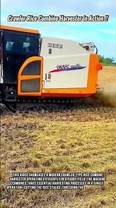 Crawler Rice Combine Harvester in Action #innovation #farming #agriculture