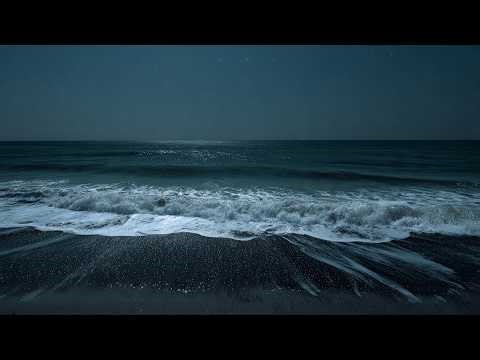 Night Beach Waves Under the Moonlight | Instantly Relax & Sleep (10 Hours)