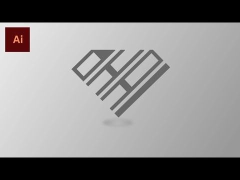 Modern Geometric Heart Logo Design in Adobe Illustrator | Minimal Line Art Logo Tutorial