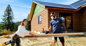 142K views · 6.6K reactions | Siding Our CONCRETE LOG HOME When The...