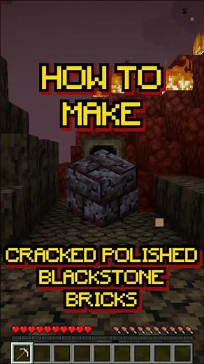 Minecraft: Cracked Polished Blackstone Bricks | Damaged Blackstone Texture | Recipe 232