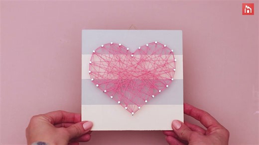 Heart-shaped nail string art for beginner DIYers