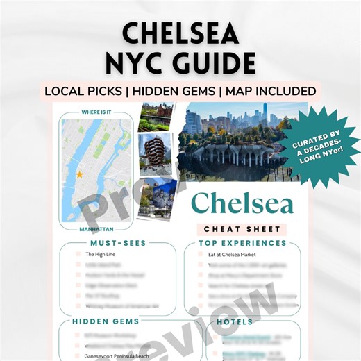 Chelsea NYC Travel Guide Printable | Things to Do Chelsea NYC | New York Neighborhood Guide | High Line, Food & Hidden Gems PDF - Etsy
