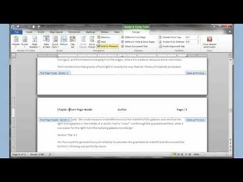 Microsoft Word 2007 2010 part 4 (Page Breaks, Header/Footer, Bibliography, TOC..)