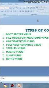 TYPES OF COMPUTER VIRUS