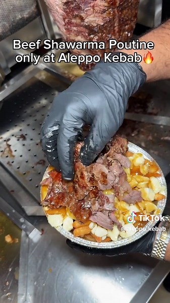 Beef shawarma poutine for just $12.99 for a limited time only at Aleppo Kebab!🔥 Aleppo Kebab 📍605 Church st N, Ajax 📍2075 Lawrence ave e,Scarborough ##scarbrough##torontofood##shawarma##torontofood#aleppokebab