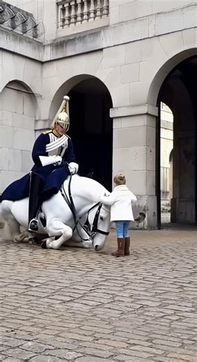 The Guard's Horse Couldn't Resist This Child's Kindness 🐎✨ #shorts