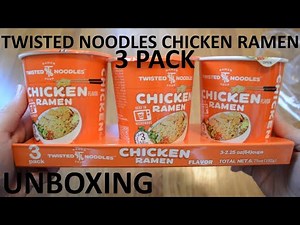 Unboxing Twisted Noodles Chicken Flavor Ramen Soup 3 Cup Pack