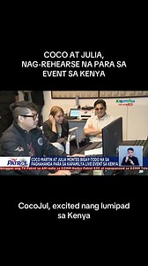 10K views · 91 reactions | Todo ensayo na sina #CocoMartin at #JuliaMontes para sa paparating na event kung saan lilipad sila sa Kenya para makasalamuha ang Kapamilya fans doon. Gaganapin ang #KapamilyaLiveInKenya ngayong June 28 sa Nairobi Cinema. Panoorin ang buong interview nina Coco at Julia sa ABS-CBN News YouTube channel. #abscbn #abscbnpr #kapamilya #fyp #foryou #CocoJul | ABS-CBN PR | Facebook