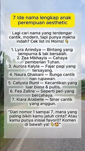 7 Ide nama lengkap anak perempuan aesthetic