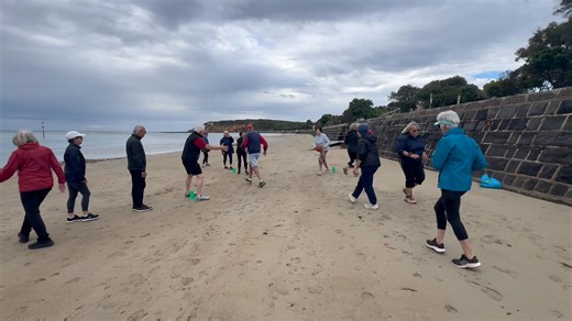 14K views · 137 reactions | This is what we did last Wednesday at 9.15am in our weekly Barwon Heads FREE More than just a walking group - We had 15 on a windy spring morning!! This week we worked on ball drills, balance and squat holds. It’s FREE and always will be! | Barwon Heads - Free "More than just a walking group" - www.justintimept.com | Facebook