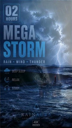 Heavy Rain, Wind & Thunder for Sleeping