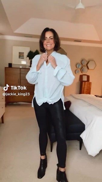 Faux Leather Leggings for Stylish Over 60s