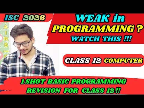 Java Programming Full Revision | Fix Your Programming Base in 1.45 Hours | ISC Class 12 Computer