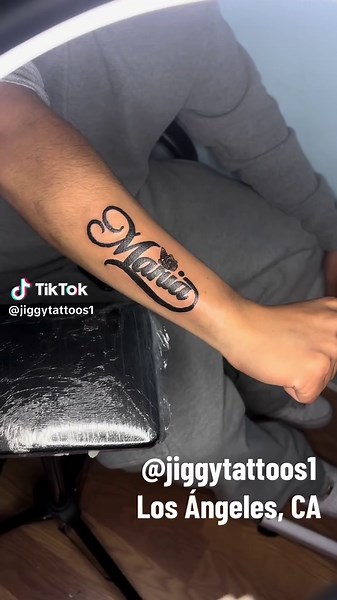 Book Your Custom 'Maria' Lettering Tattoo Today