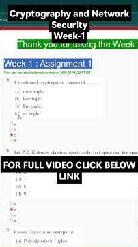 NPTEL Cryptography and Network Security Week 1 Assignment Answers | noc26-cs57
