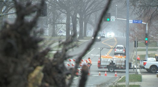 70-foot tree falls near 71st and Roe as powerful winds, dangerous cold hit Kansas City