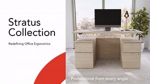 Bush Business Furniture 60-inch Electric Height Adjustable Standing Desk with File Cabinet, Ergonomic Sit-Stand Computer Table for Office, Stratus Collection, Natural Elm with White Base
