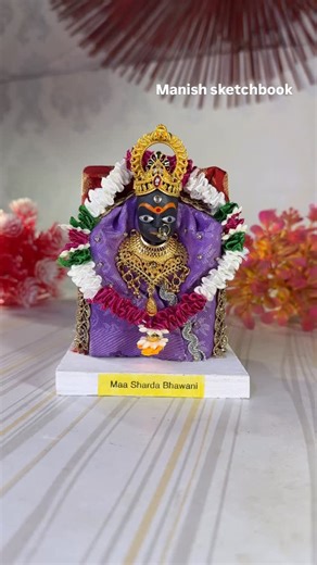 Manish Sketchbook on Instagram: "maa sharda bhawani miniature replica || 51 shaktipeeth series #artistoninstagram #bhawani #matarani #devi #shardamaa"