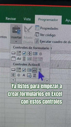 Ya listos para empezar a crear formularios en Excel con estos controles #teacher #computer #excel