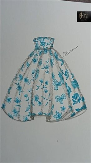 how to draw a beautiful dress #ytshorts #shorts