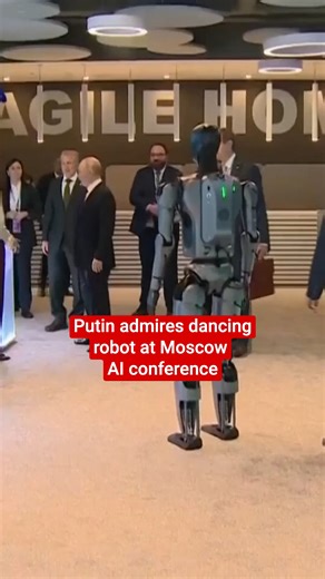 Vladimir Putin was greeted by a dancing humanoid robot at an AI conference in Moscow on Wednesday (19 November) | The Independent