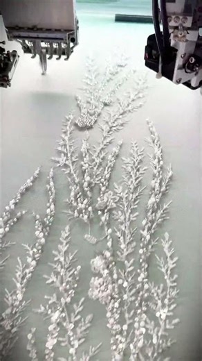 Modern Fabric Color Painting Machine with Pearl Embroidery Work #textile #fabricprinting