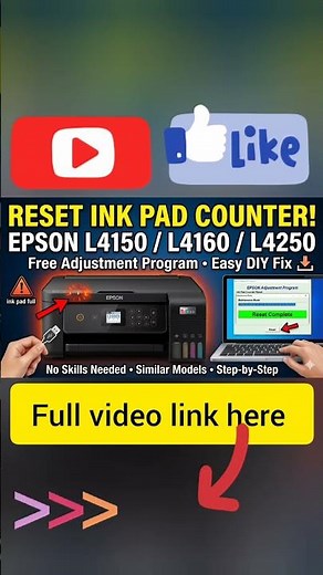 How to reset the ink pad on an Epson L4150, L4160, or L4250 Printer.Free Epson Adjustment Program.